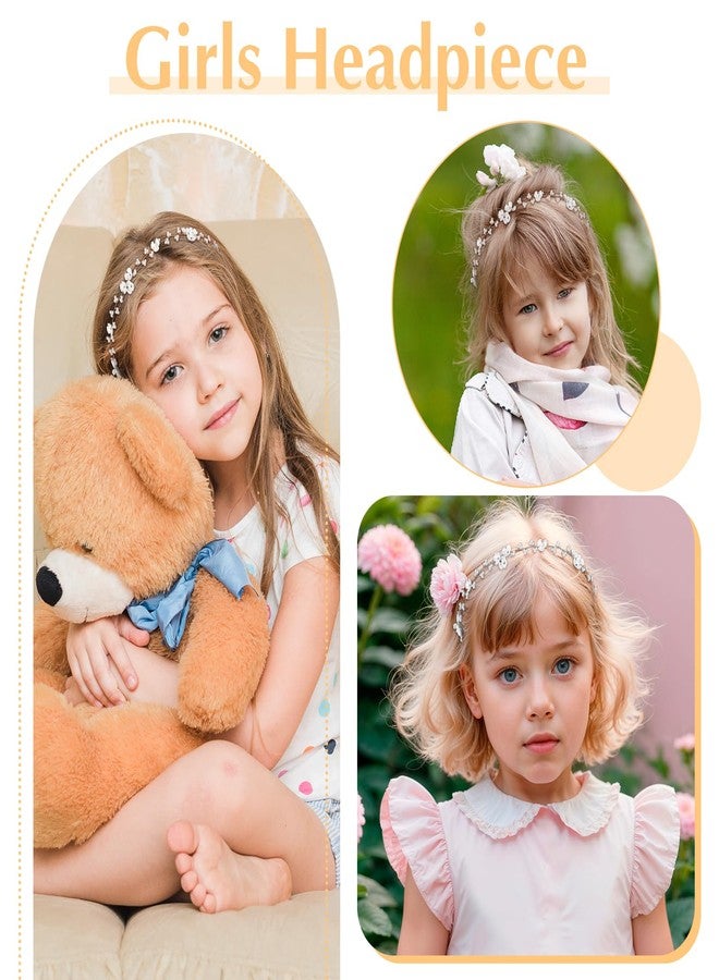 MBAIYO 2Pcs Flower Girl Hair Accessory, Pearl Flower Girl Headpiece Adjustable Wedding Headband for Girls Wedding Birthday Party First Communion Head Crown for Women - Image 4